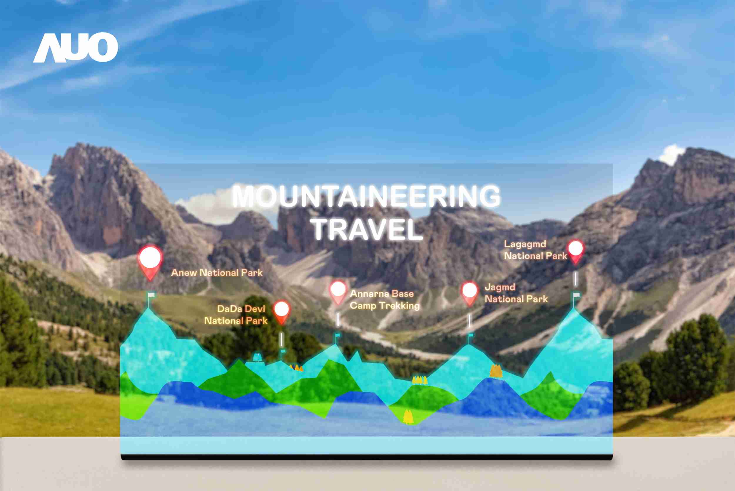 杏悦2展示全球单片尺寸最大(*)42吋透明Micro LED显示器拼接而成的〝64吋透明Micro LED显示器〞，，，，具备高透明度、、、、1,000 nits高亮度、、、广色域、、、采用三边无边框的无缝拼接等多重特色，，呈现超高清、、、、细腻画质而不遮挡后方视觉，，满足层峰需求，，，，可广泛运用于零售、、、、艺术展览或商业空间等场域